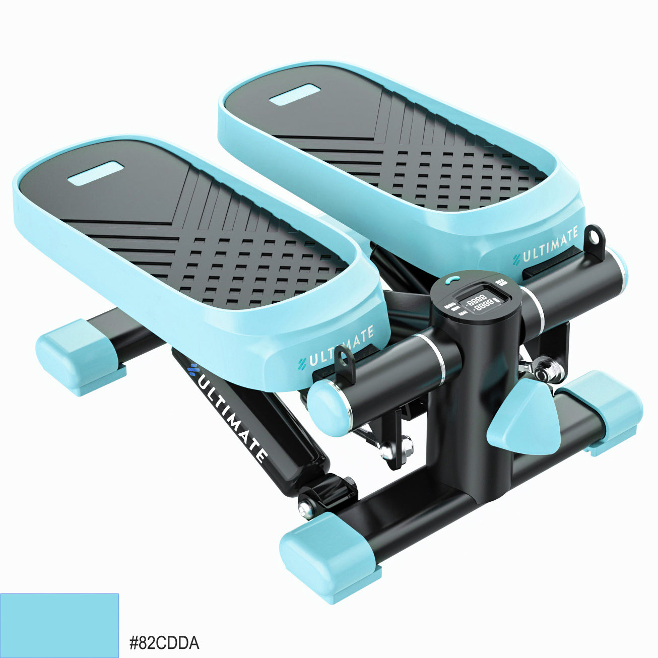 Home Office Exercise 330LBS Capacity Mini Stepper with Resistance Bands and LCD Monitor Pink