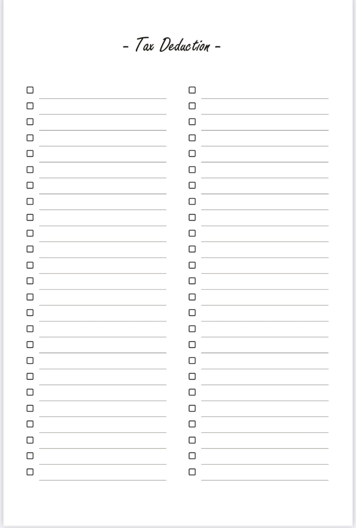 All Things Money Tax Journal
