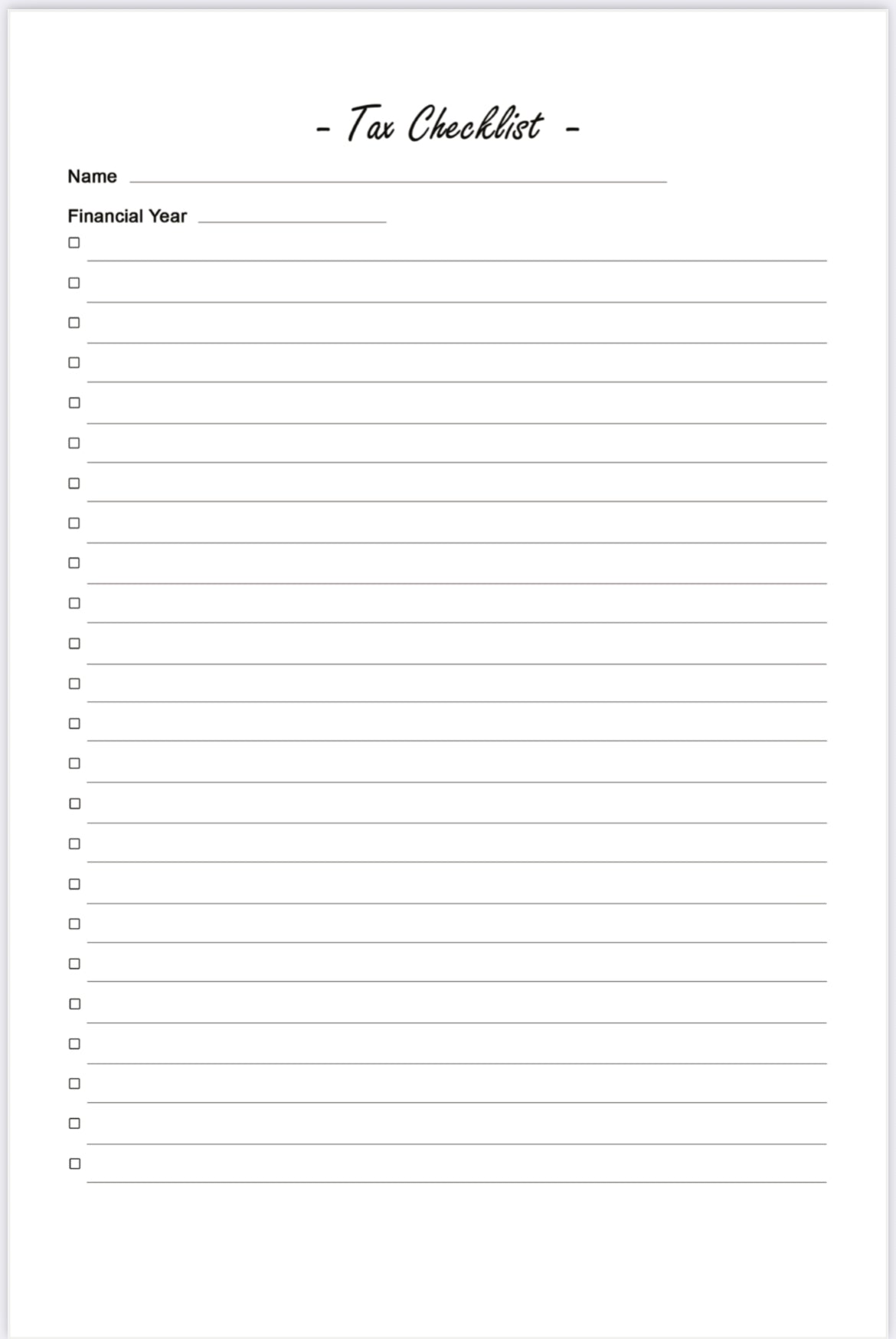 All Things Money Tax Journal