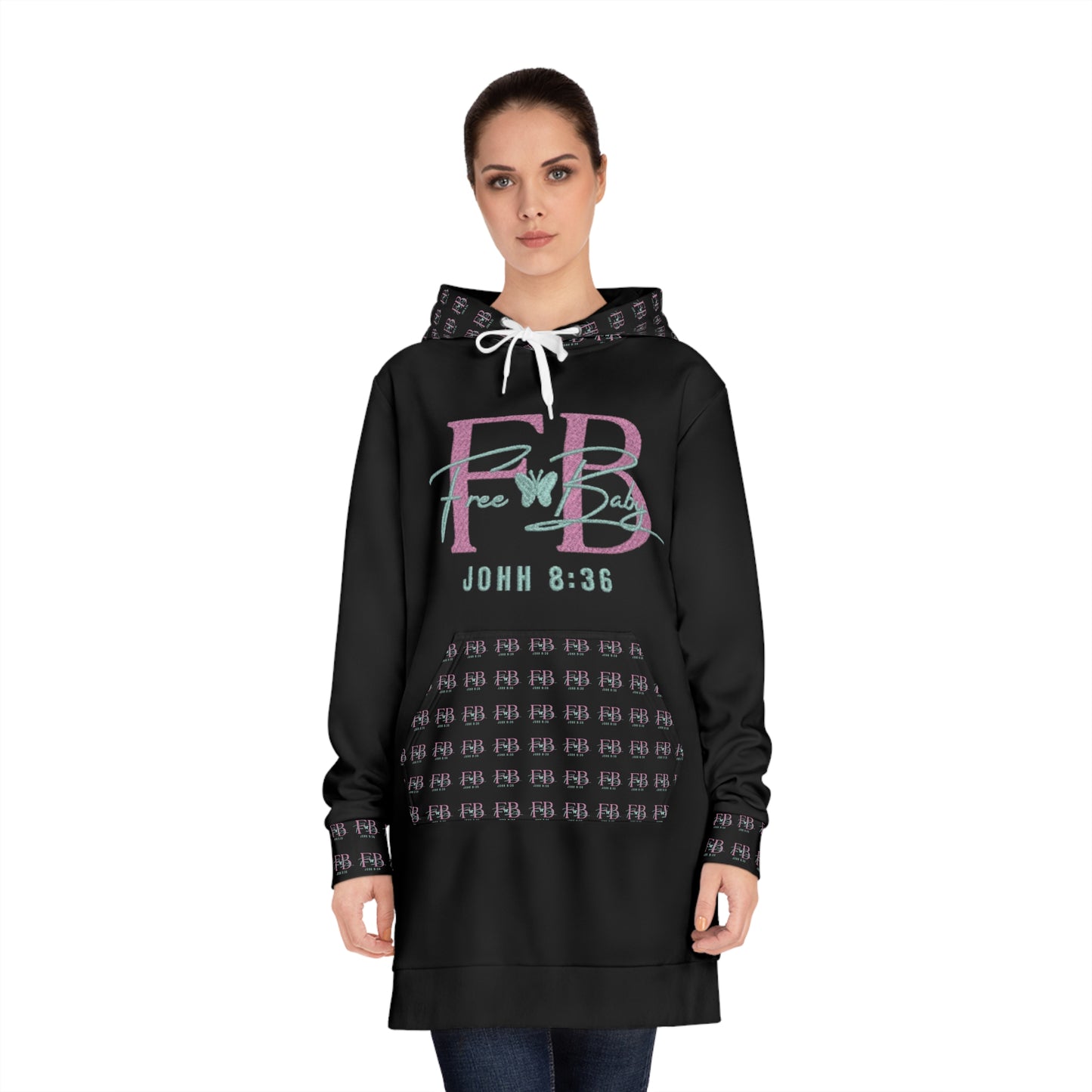 Free Baby - Women's Hoodie Dress - Free & Bold, Cozy Casual Wear, Inspirational Gift, Street Style Outfit, Everyday Comfort