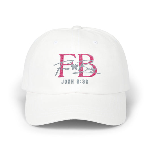 Free-Baby Stylish Classic Cap with FB Embroidery, Trendy Cap for Mom or Dad, Casual, Gift or Everyday Wear
