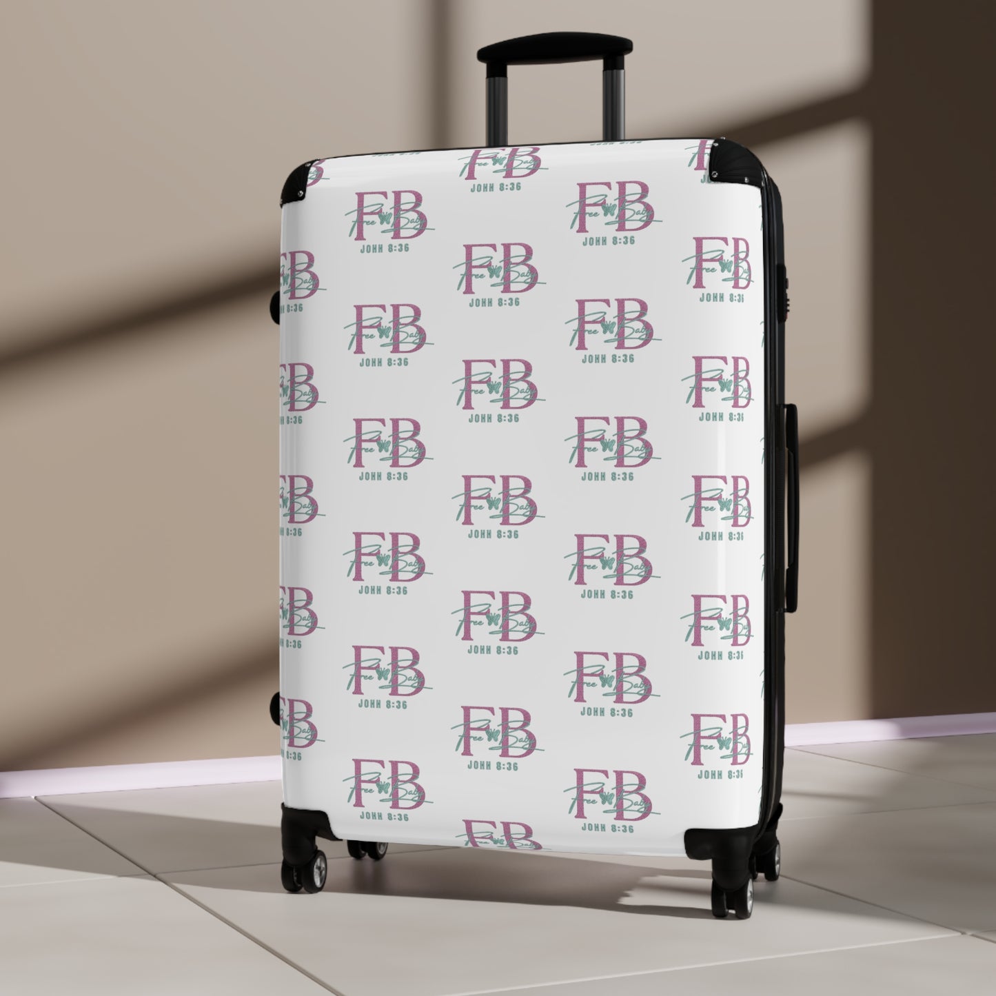 Free Baby - Stylish Travel Suitcase with Personalized Design, Luggage, Suitcase for Vacation, Carry-On, Travel Gift, Unique Travel Accessories