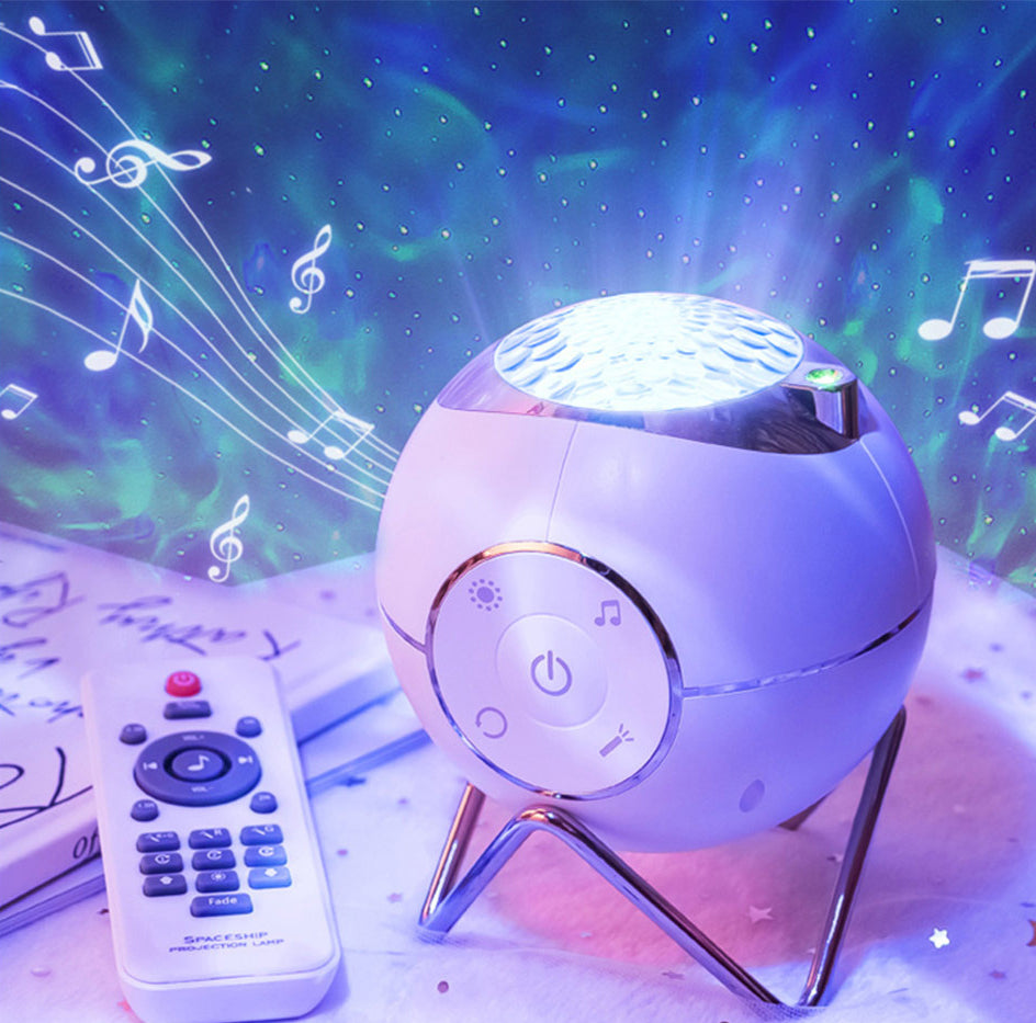 The New Projection Light Magic Light Atmosphere Light Can Rotate The Star Ball Space Ball Projector White