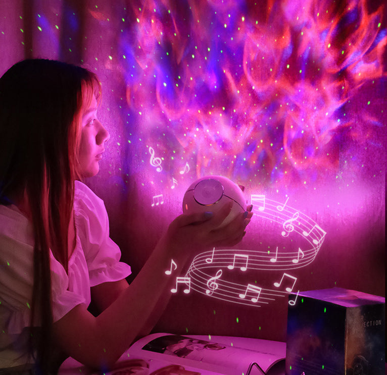 The New Projection Light Magic Light Atmosphere Light Can Rotate The Star Ball Space Ball Projector White