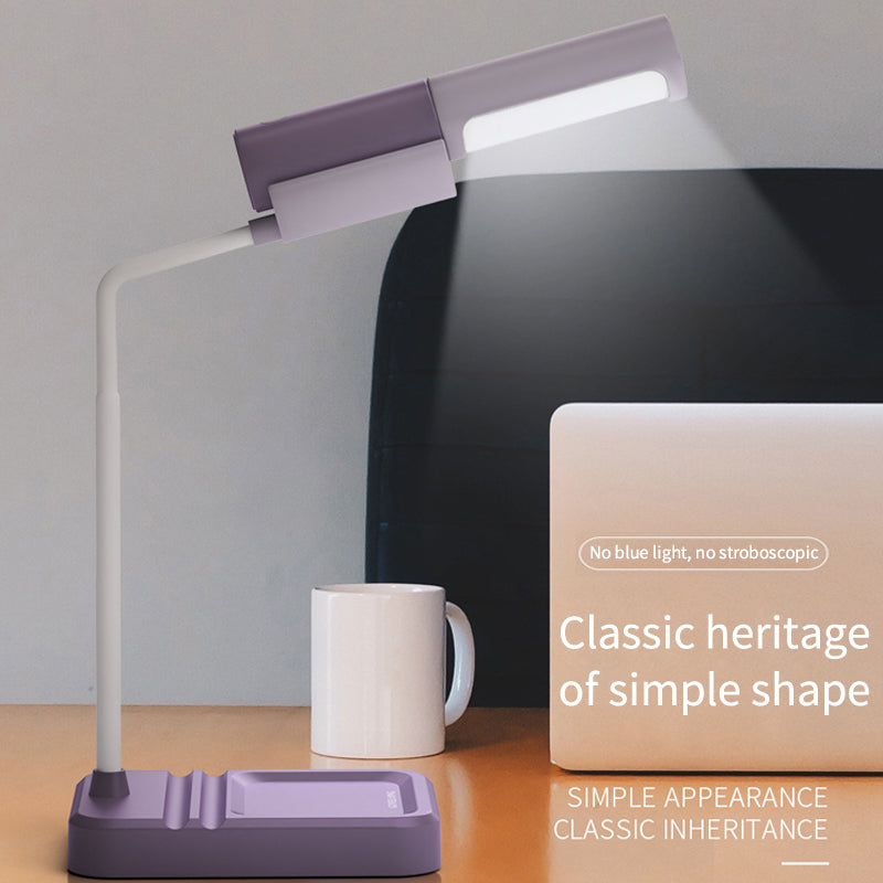 New LED Simple Eye Protection Desk Lamp USB Rechargeable Infinitely Variable Light Student Reading Desktop Small Desk Lamp