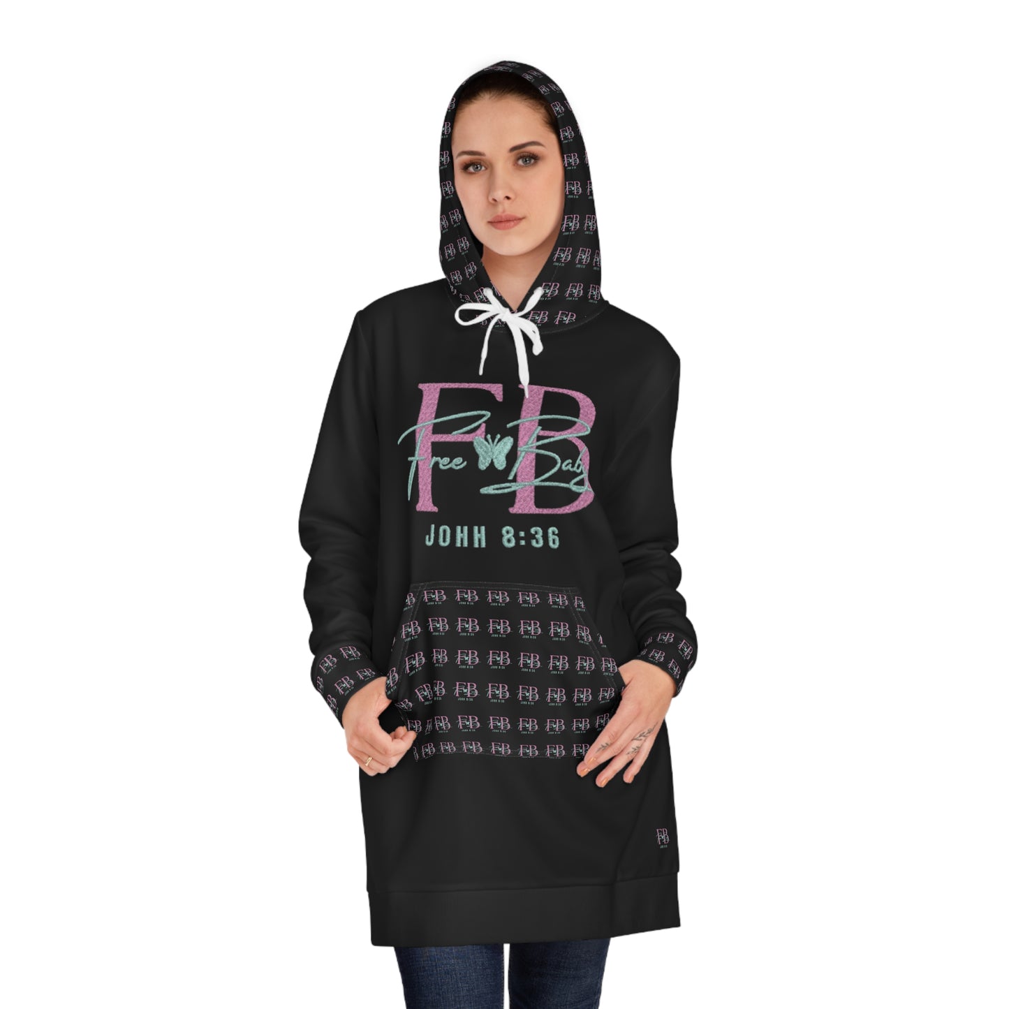 Free Baby - Women's Hoodie Dress - Free & Bold, Cozy Casual Wear, Inspirational Gift, Street Style Outfit, Everyday Comfort