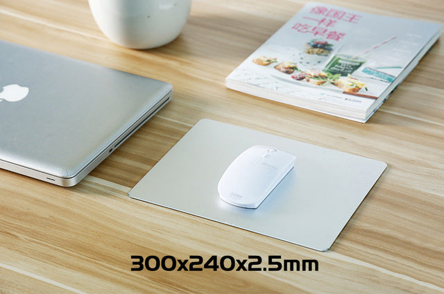 Aluminum Alloy Smooth Mouse Pad 240x180/300mm Hard Metal Slim Desk Mat Rubber Anti-slip Bottom Speed Control Mousepad For Gaming