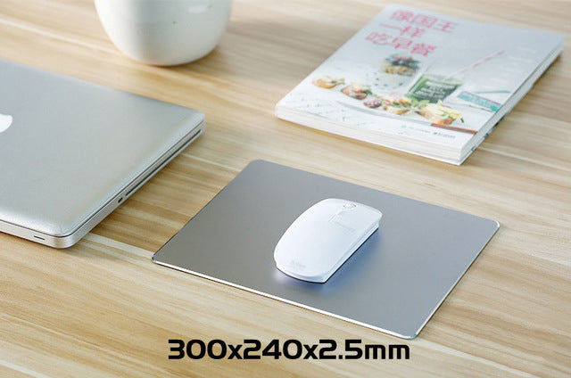 Aluminum Alloy Smooth Mouse Pad 240x180/300mm Hard Metal Slim Desk Mat Rubber Anti-slip Bottom Speed Control Mousepad For Gaming
