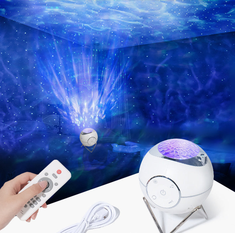 The New Projection Light Magic Light Atmosphere Light Can Rotate The Star Ball Space Ball Projector White