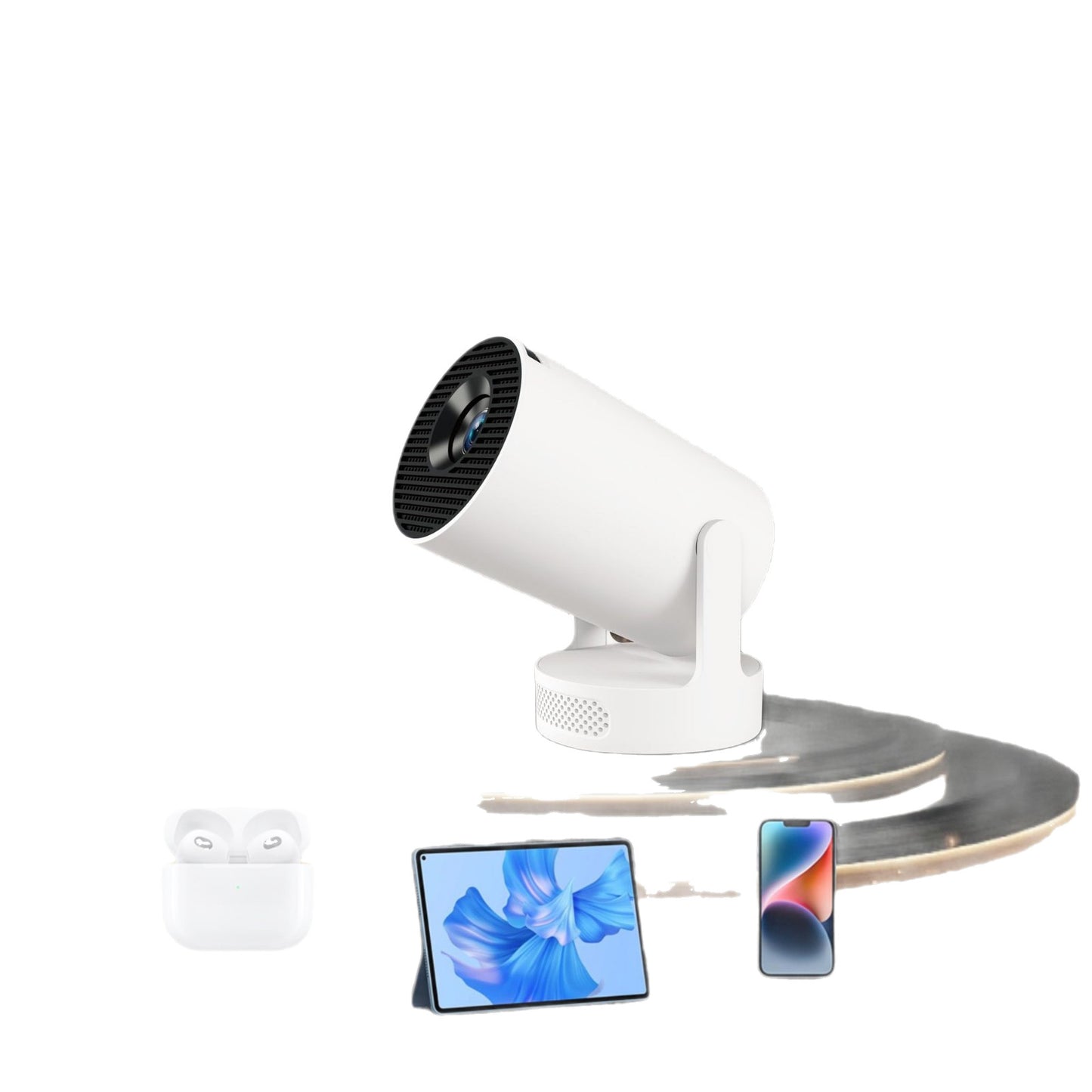 HY300Ultra Portable Projector H713 Android Barrel High-Definition Home Outdoor Projector