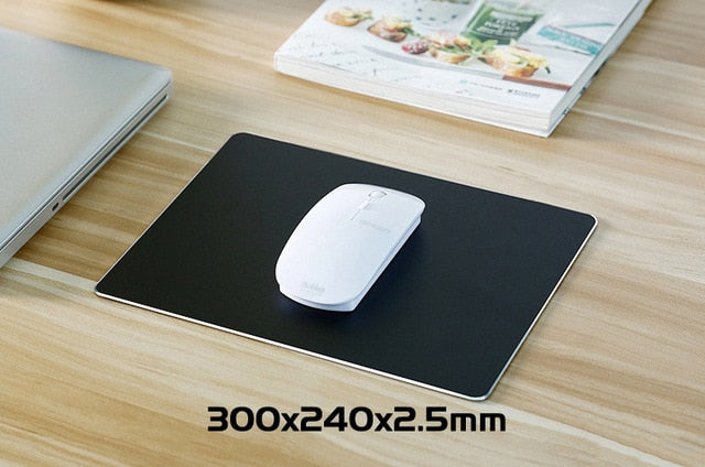 Aluminum Alloy Smooth Mouse Pad 240x180/300mm Hard Metal Slim Desk Mat Rubber Anti-slip Bottom Speed Control Mousepad For Gaming